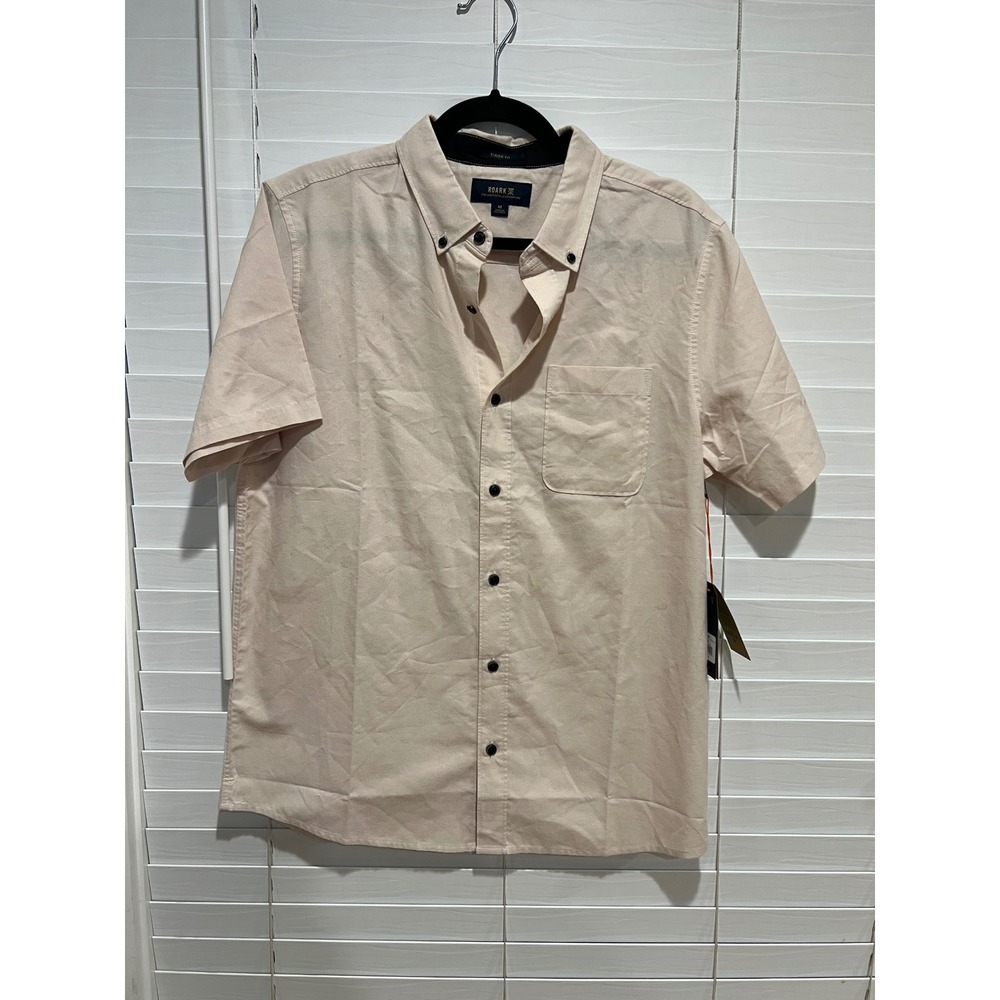 Roark‎ Mens Dusty Lilac Short Sleeve Oxford Button Up Shirt NWT Size M